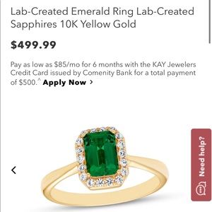Size 9 Emerald Ring with 10k gold band